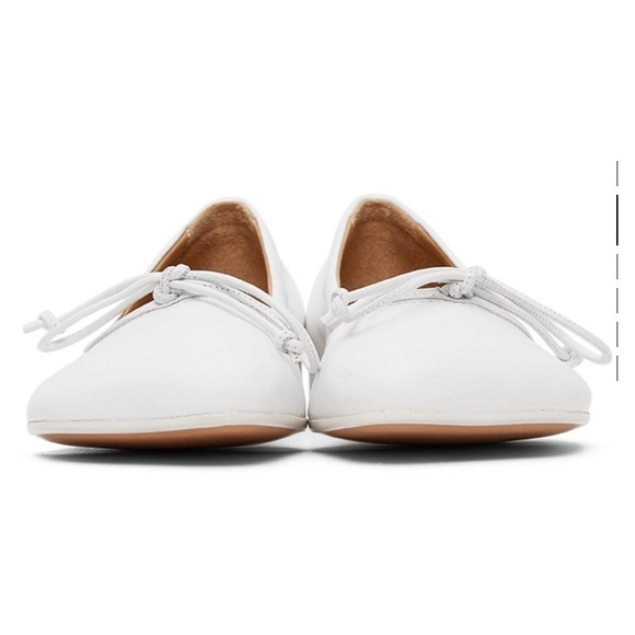 MM6 Maison Margiela White Leather Ballet Flats - Picture 3 of 4